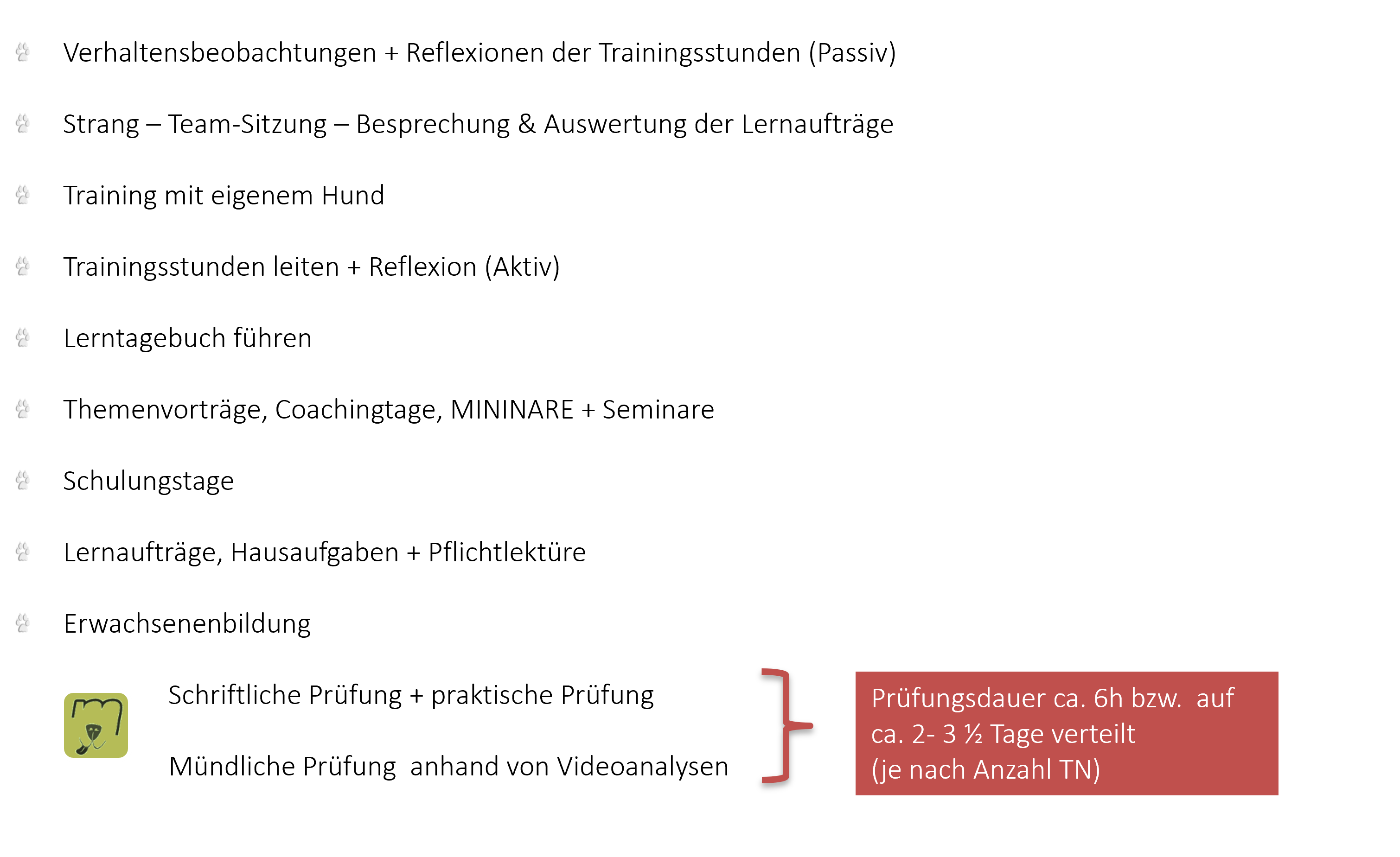 Praxilist Ausbildungsstruktur