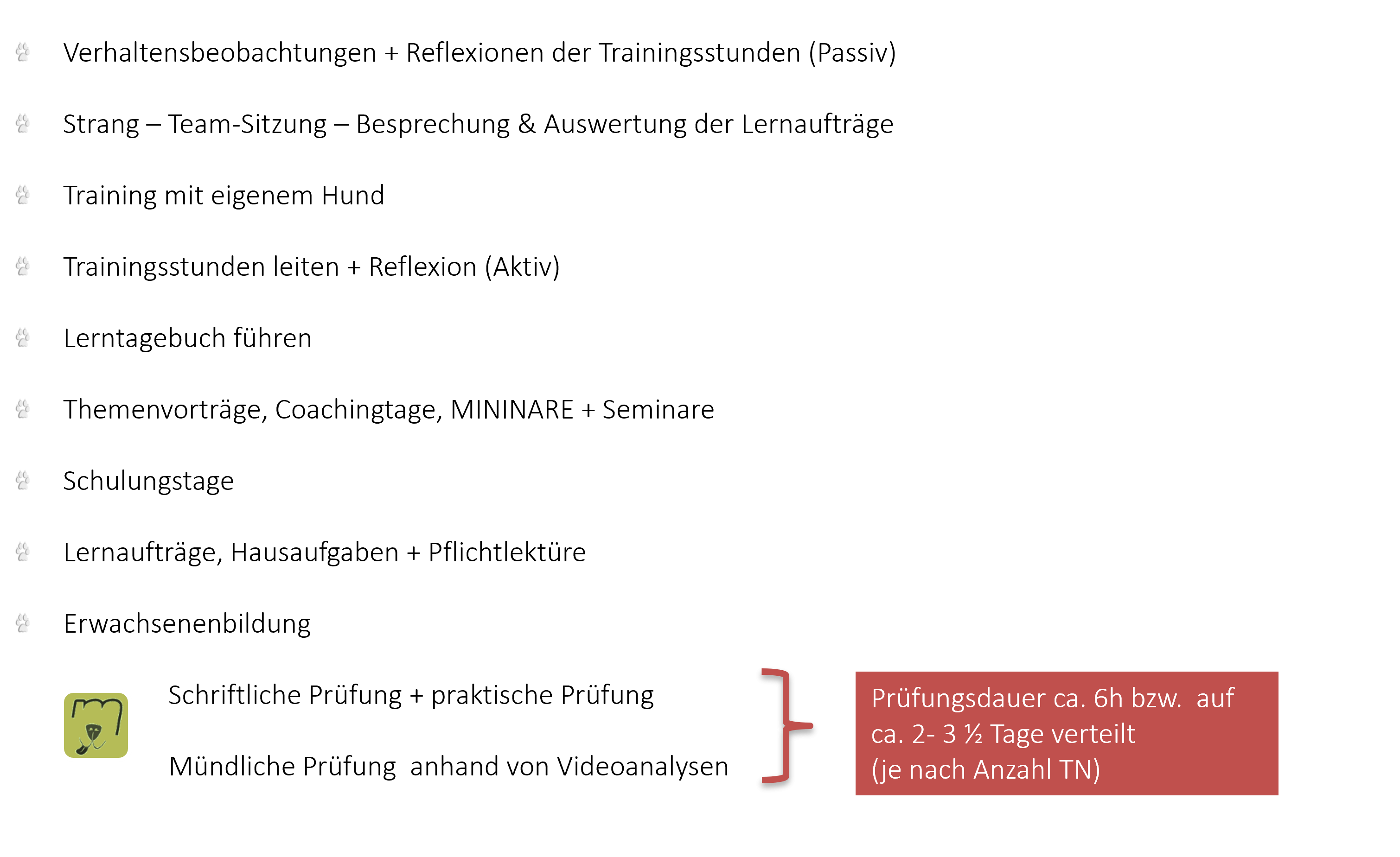 Praxilist Ausbildungsstruktur